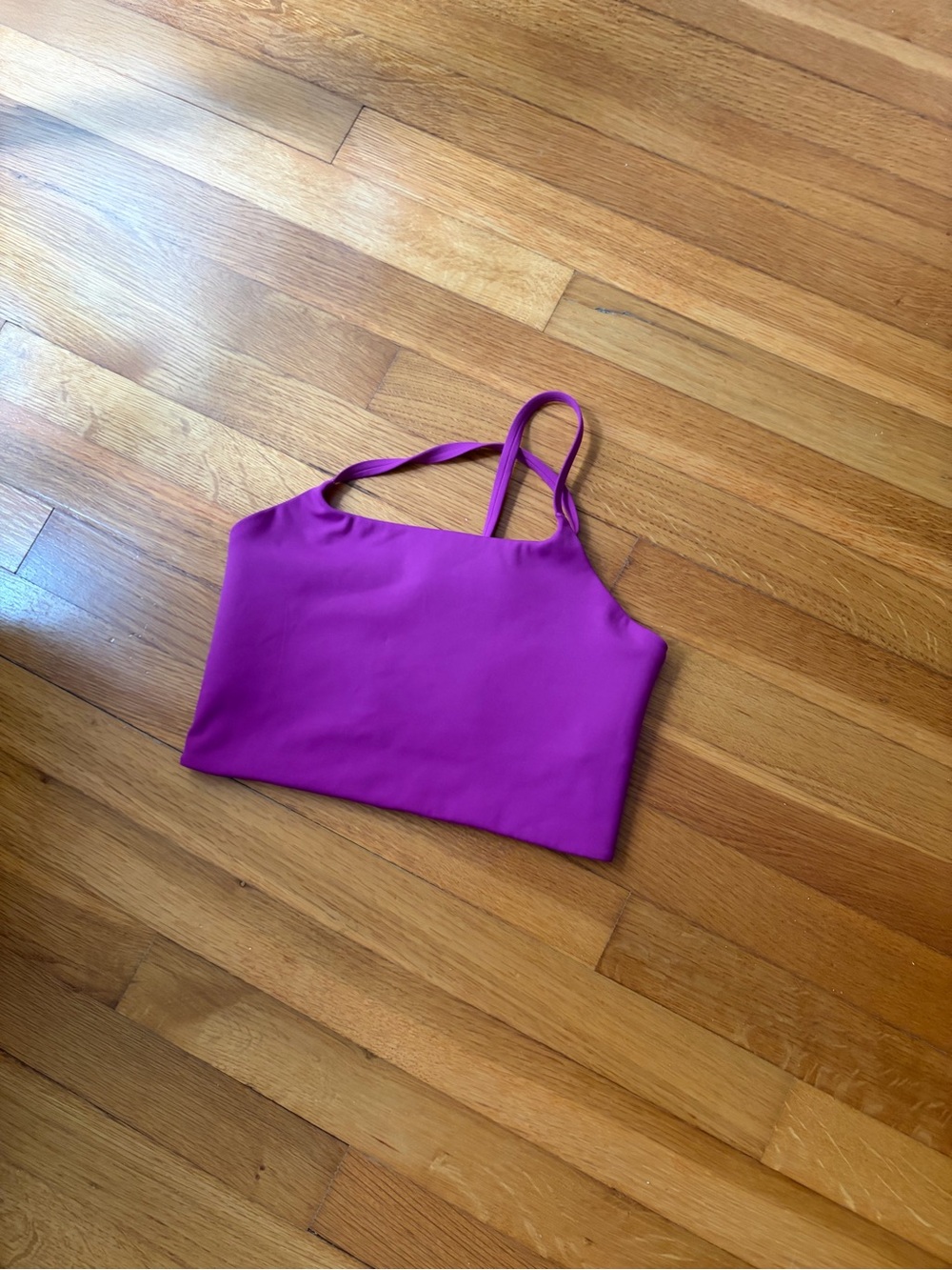 Nike Magenta Asymmetric Double-Strap Crop Top